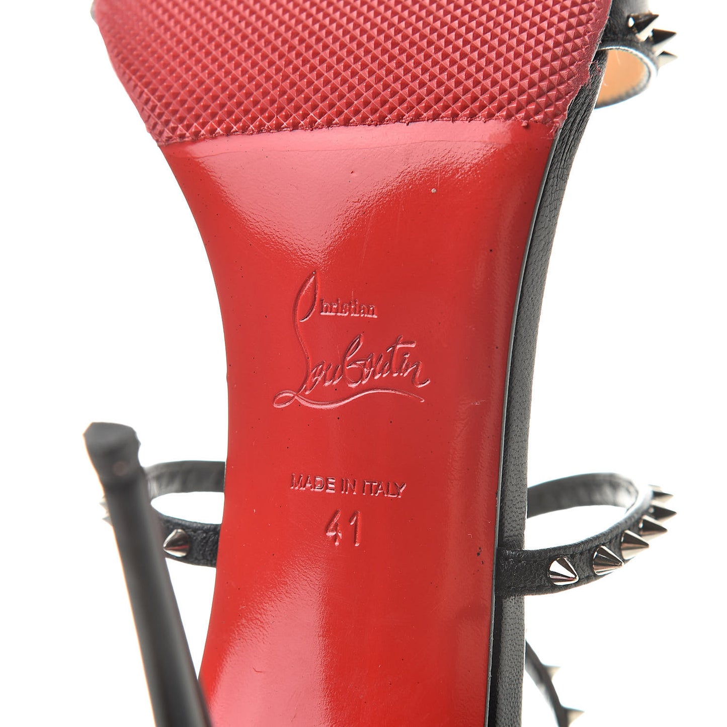 Calfskin Choca Spikes 100 Sandals 41 Black