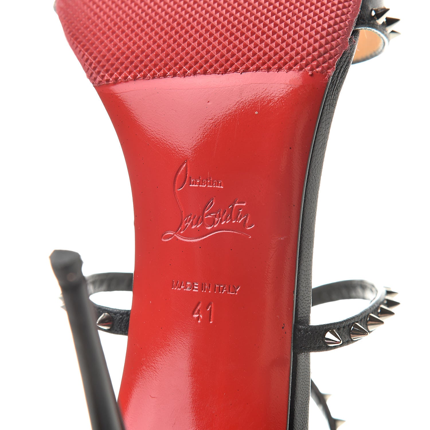 Christian Louboutin Calfskin Choca Spikes 100 Sandals 41 Black 7 of 13