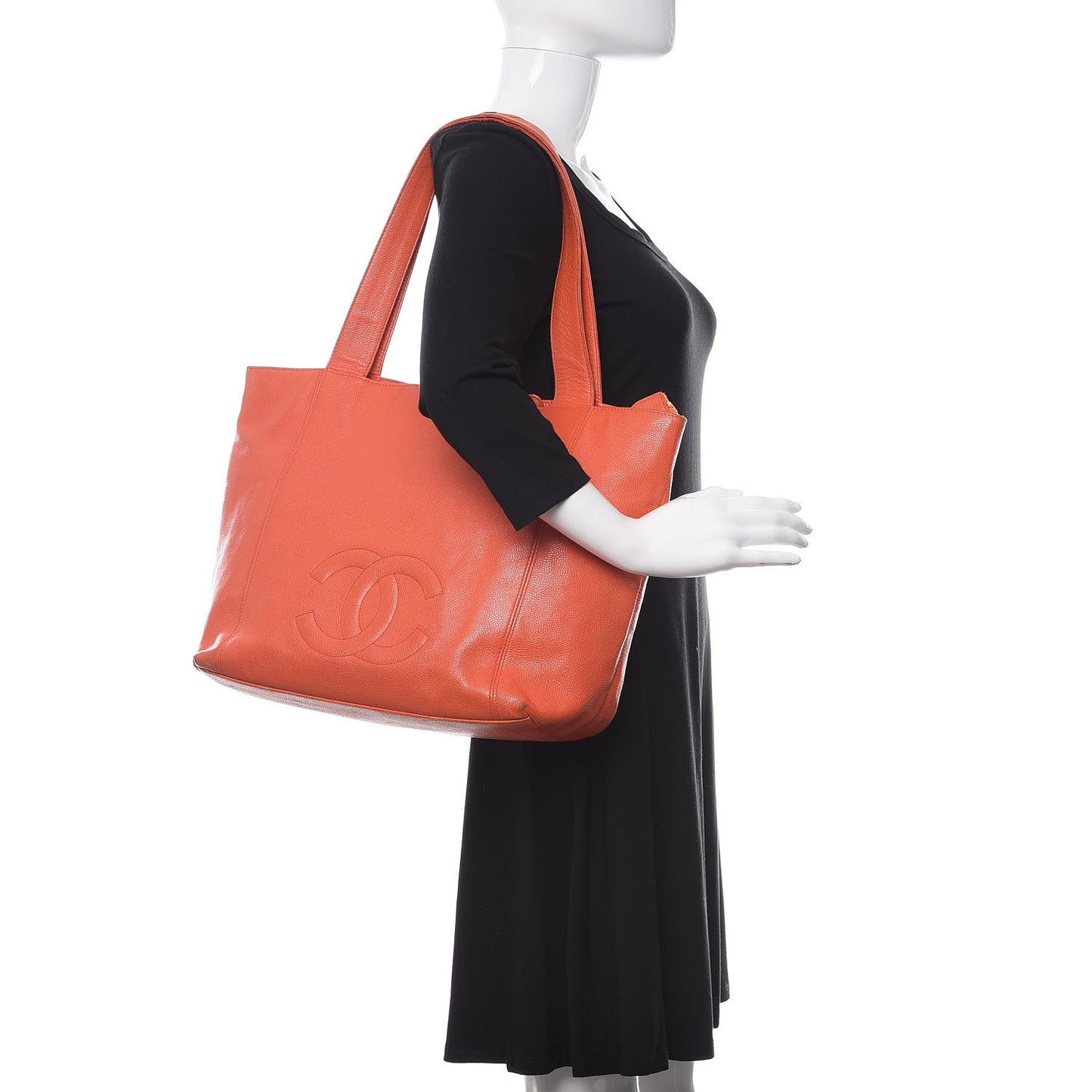 Caviar CC Shoulder Bag Orange