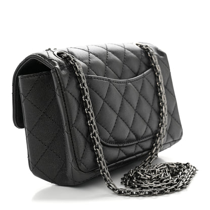 Chanel Metallic Sheepskin Quilted 2.55 Reissue Mini Flap Dark Grey 3 of 11