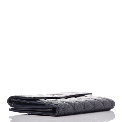 Chanel Caviar Quilted CC Long Double Wallet Navy 4 of 14