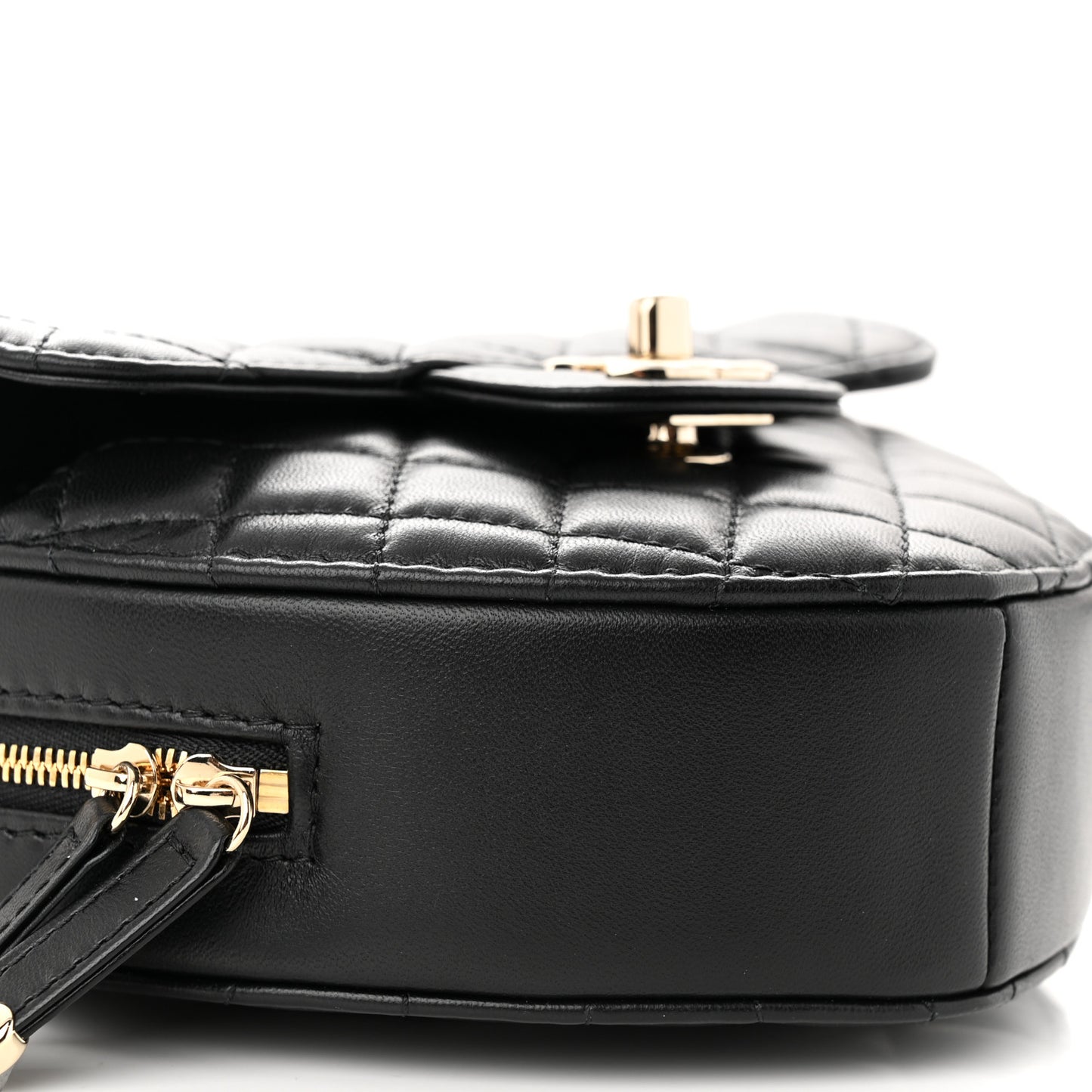 Lambskin Quilted CC In Love Heart Bag Black