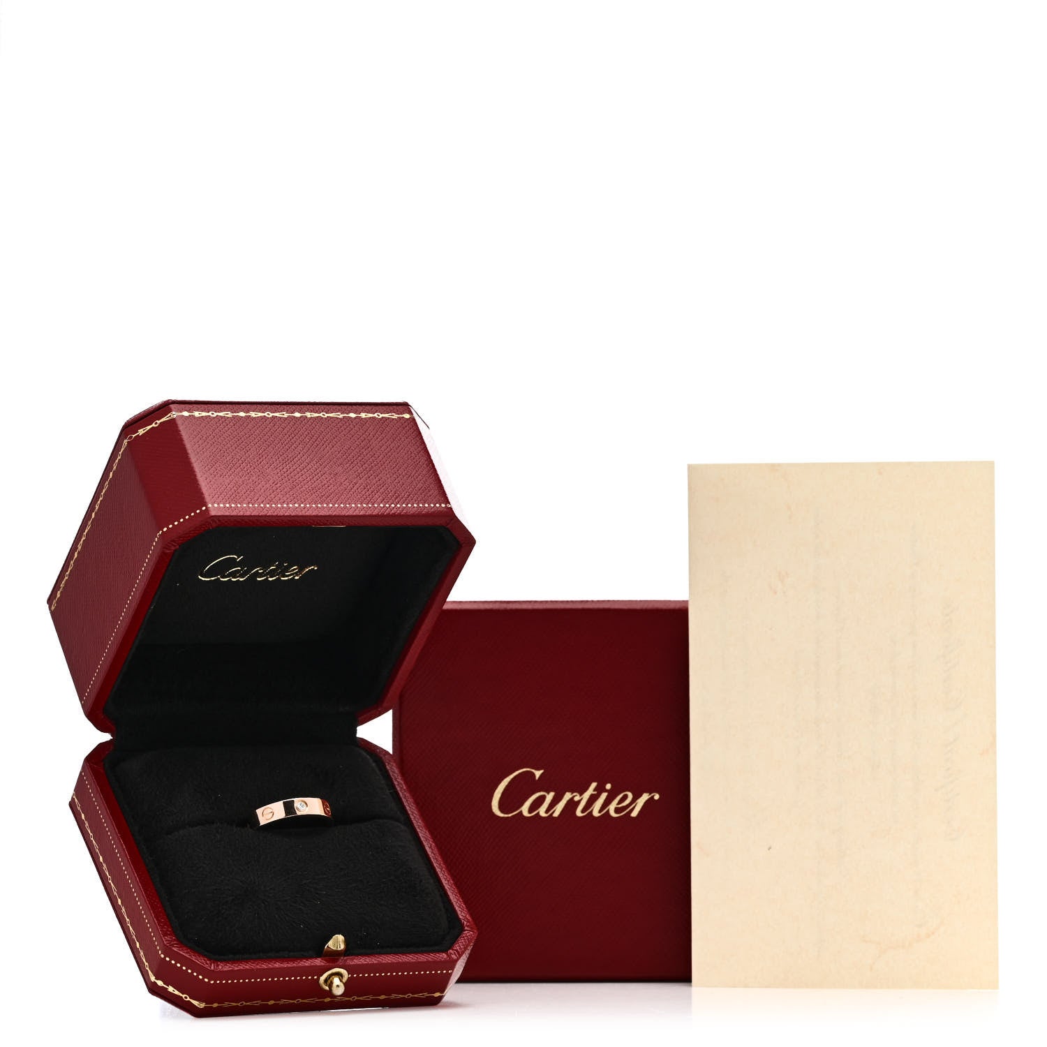Cartier 18K Pink Gold Diamond 4mm LOVE Wedding Band Ring 53 6.5 5 of 5