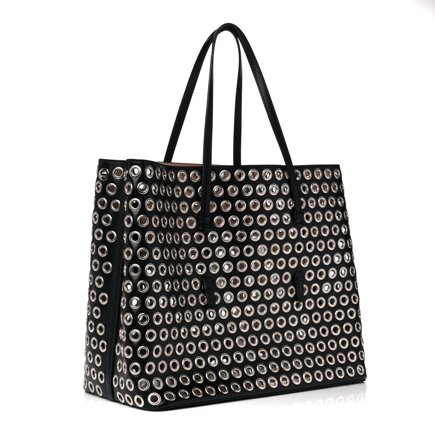 Calfskin Grommet Tote Black