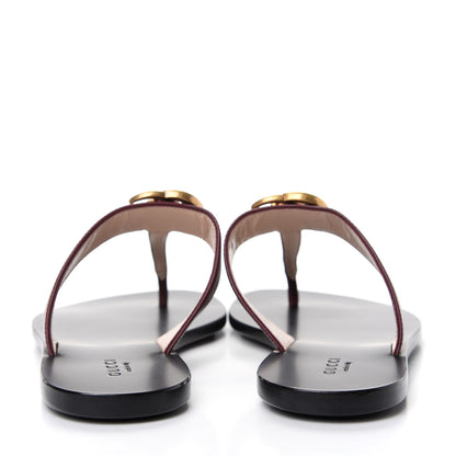 Gucci Calfskin GG Marmont Thong Sandals 36.5 Vintage Bordeaux 7 of 10