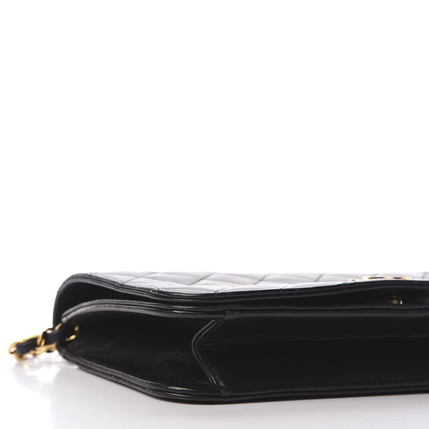 Lambskin Quilted Small Single Flap Black