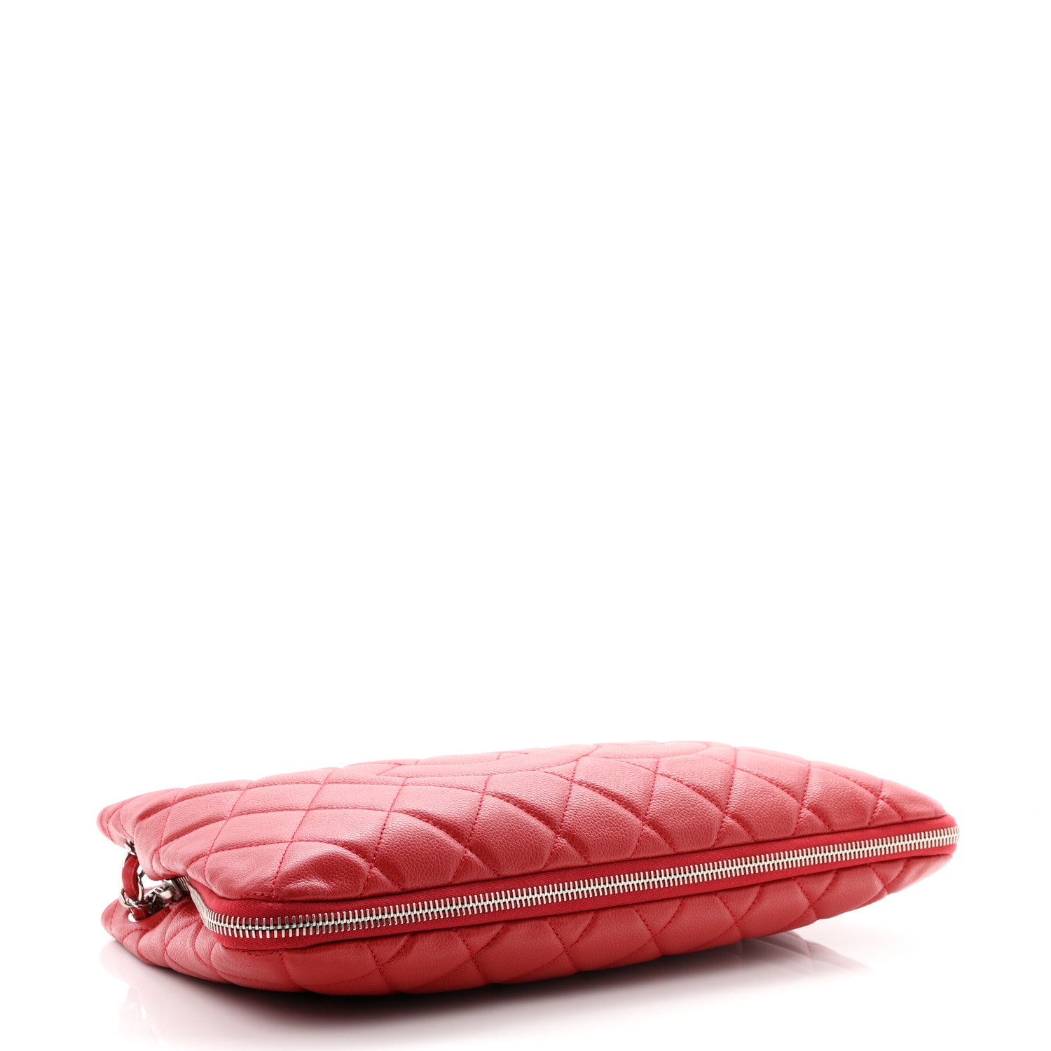Chanel Caviar Quilted Expandable Zip Shoulder Bag Red 4 of 11