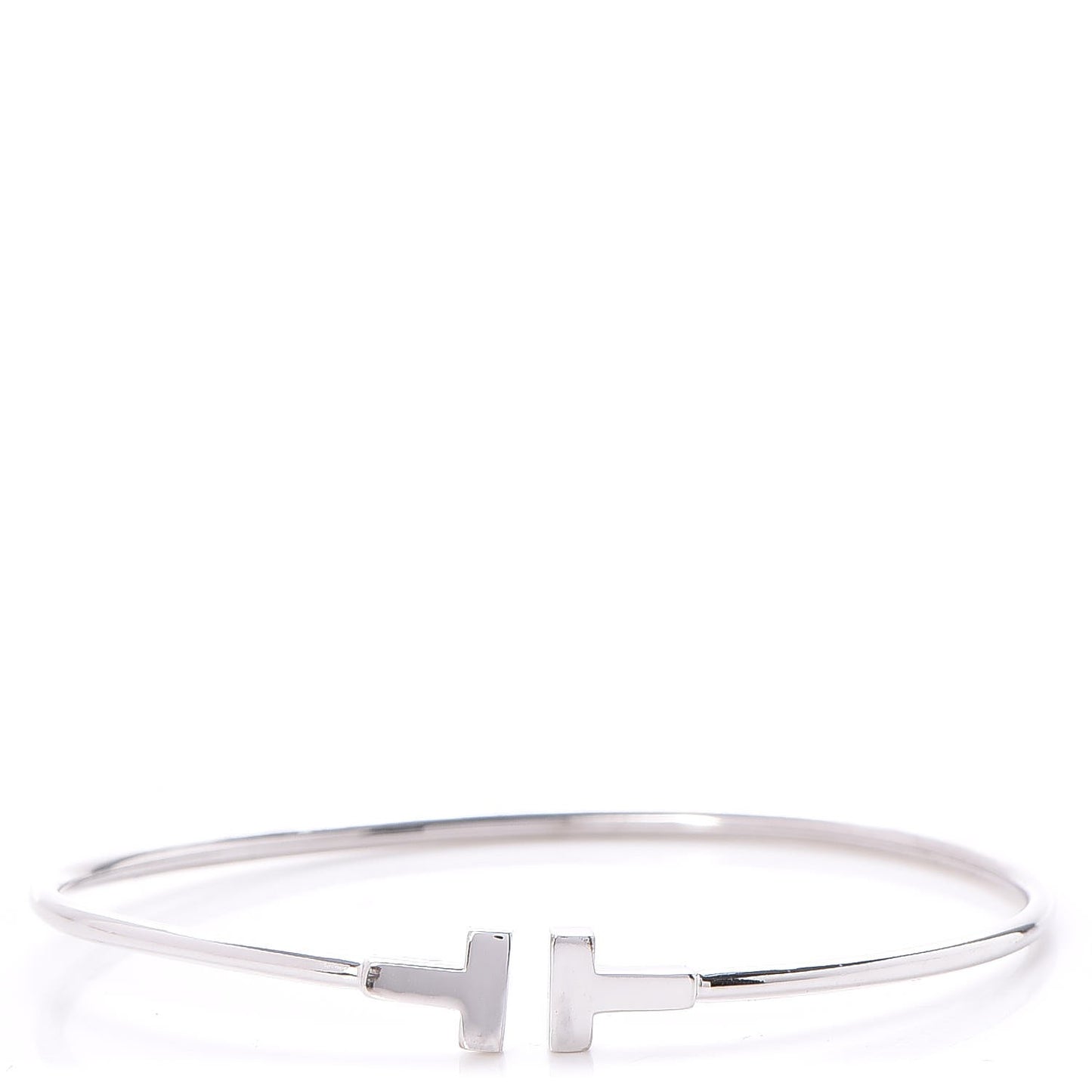 18K White Gold Narrow T Wire Bracelet