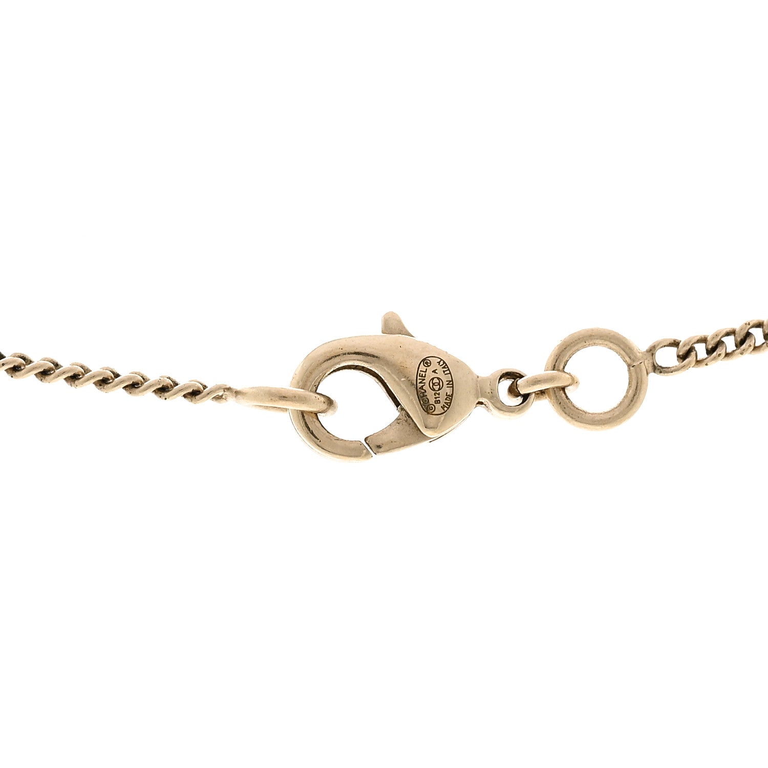 Chanel Gripoix Poured Glass CC Pendant Necklace Gold Brown 4 of 5