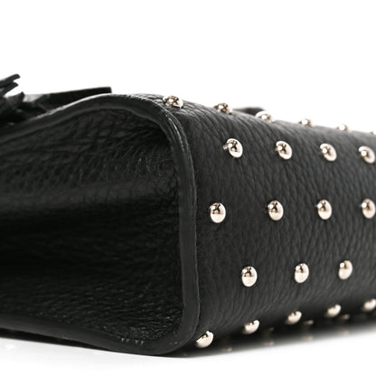 Gucci Calfskin Studded Medium Miss Bamboo Shoulder Bag Black 9 of 10