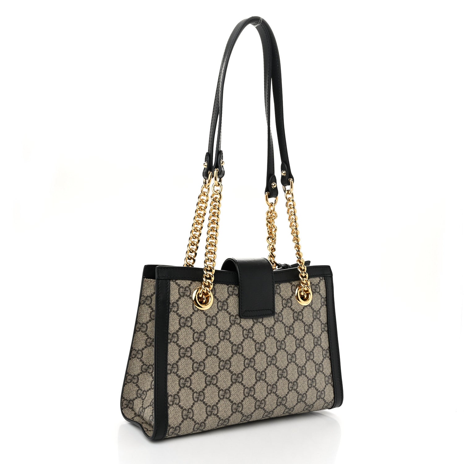 Gucci GG Supreme Monogram Small Padlock Tote Black 3 of 10