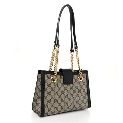 Gucci GG Supreme Monogram Small Padlock Tote Black 3 of 10
