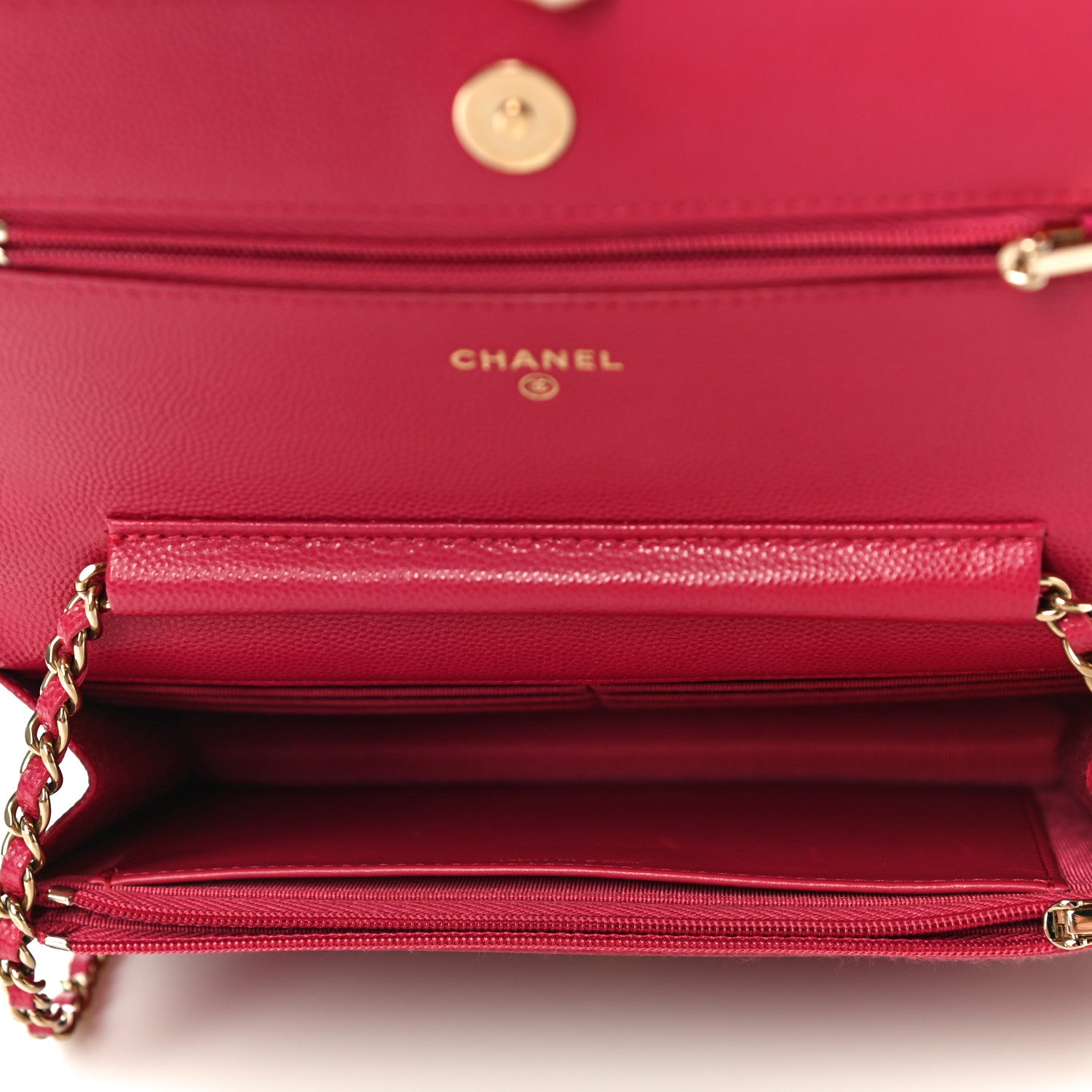 Chanel Caviar Quilted Wallet On Chain WOC Dark Pink 5 of 12