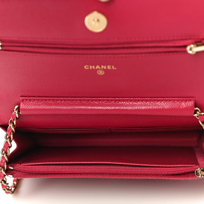 Chanel Caviar Quilted Wallet On Chain WOC Dark Pink 5 of 12