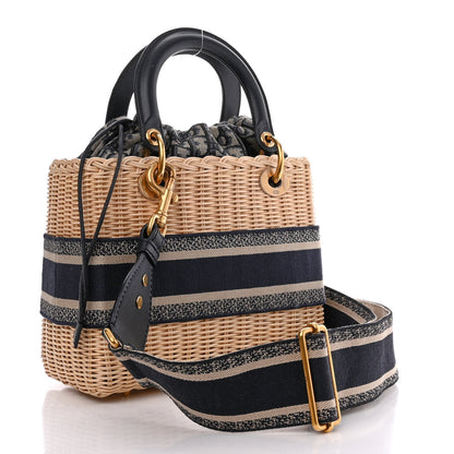 Christian Dior Wicker Oblique Medium Lady Dior Bag Blue 3 of 11