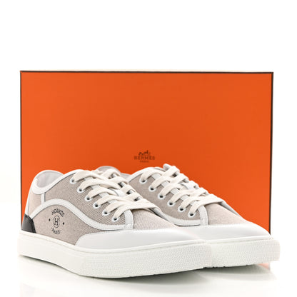 Hermes Canvas Calfskin Get Sneakers 38 Prunoir Blanc 8 of 8