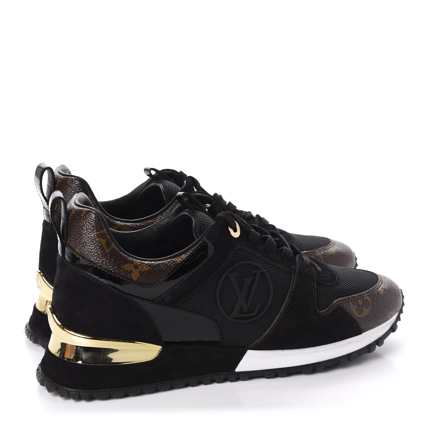 Suede Monogram Run Away Sneakers 39 Black