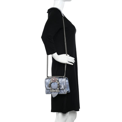 Miu Miu Metallic Nappa Matelasse Crystal Embellished Lady Shoulder Bag 1 of 11