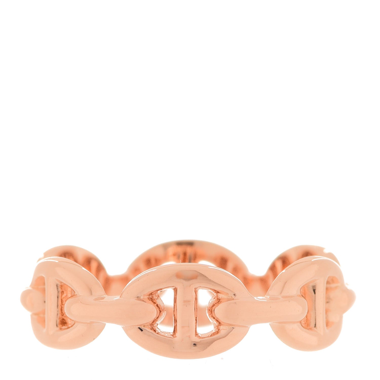 Hermes 18K Rose Gold PM Chaine D'Ancre Enchainee Ring 52 6 3 of 5