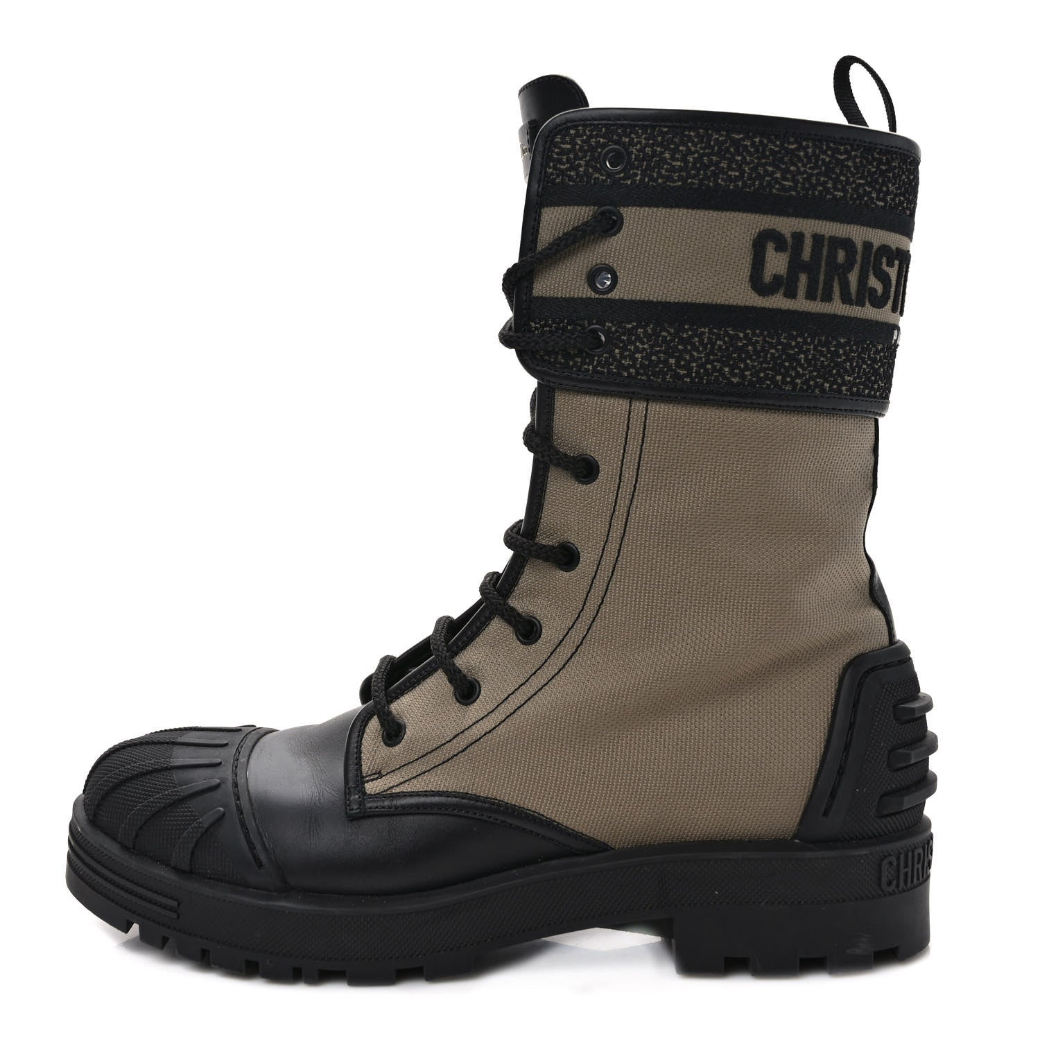 Christian Dior Calfskin Technical Fabric D-Major Ankle Boots 42 Taupe Black 1 of 9