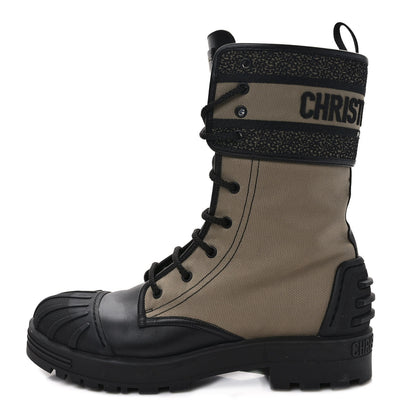 Christian Dior Calfskin Technical Fabric D-Major Ankle Boots 42 Taupe Black 1 of 9