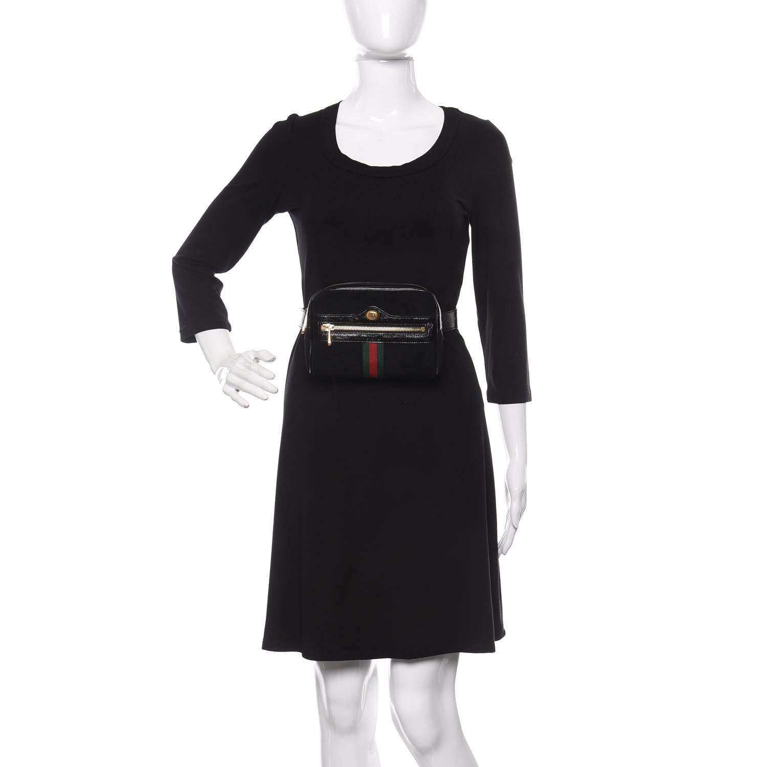 Gucci Suede Small Ophidia Belt Bag 85 34 Black 2 of 9