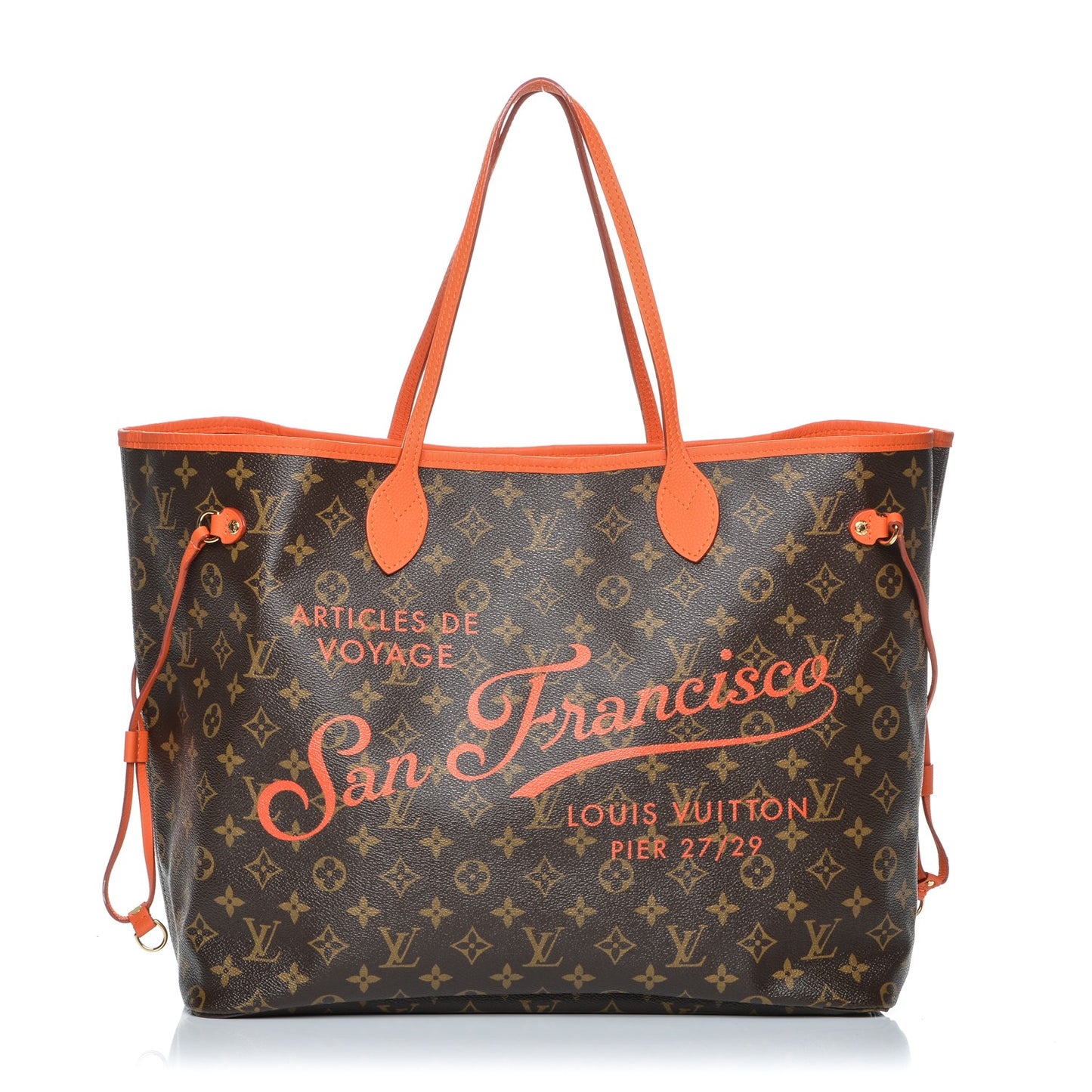 Monogram Articles de Voyage Ikat San Francisco LV Cup Neverfull GM Orange