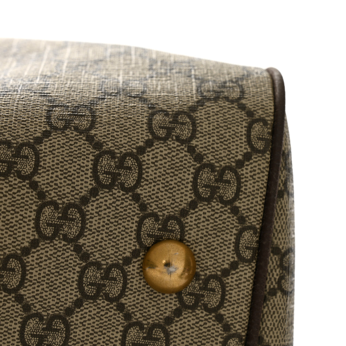 GG Supreme Monogram Textured Dollar Calfskin Web Large Savoy Duffle Bag Beige Ebony New Acero