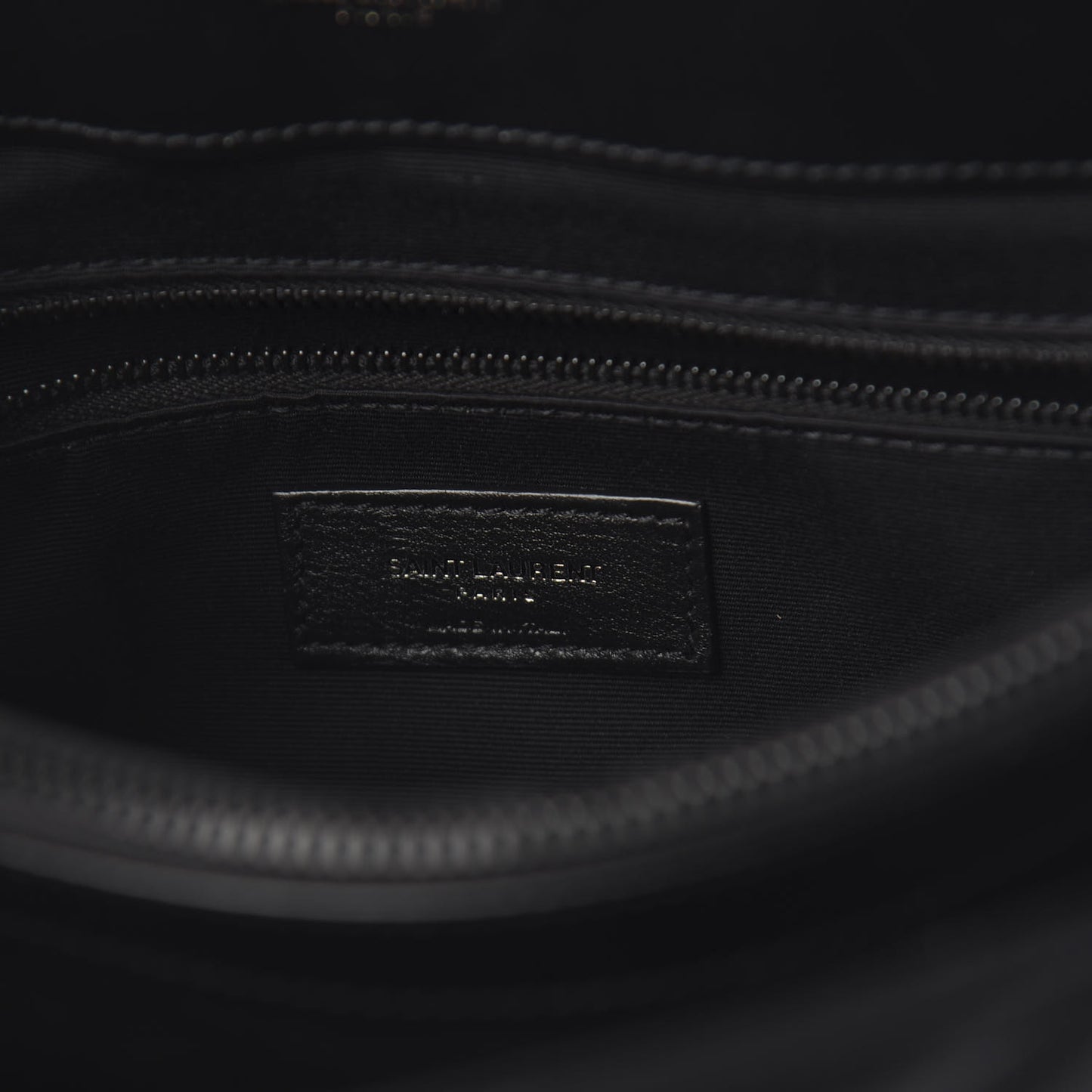 Calfskin Y Quilted Monogram Medium Loulou Chain Satchel Black