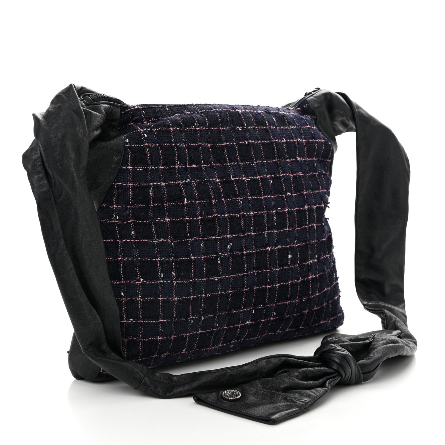 Chanel Tweed Lambskin Small Girl Bag Navy Blue Pink 3 of 10