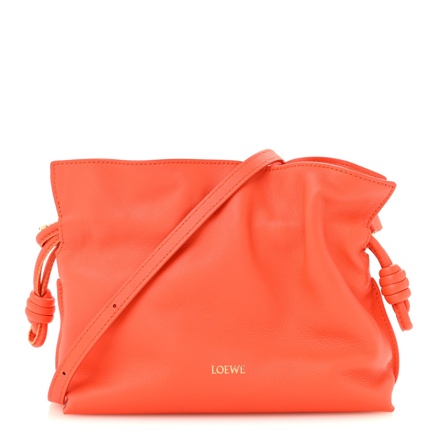 Loewe Nappa Calfskin Mini Flamenco Knot Clutch Sunrise Orange 1 of 12