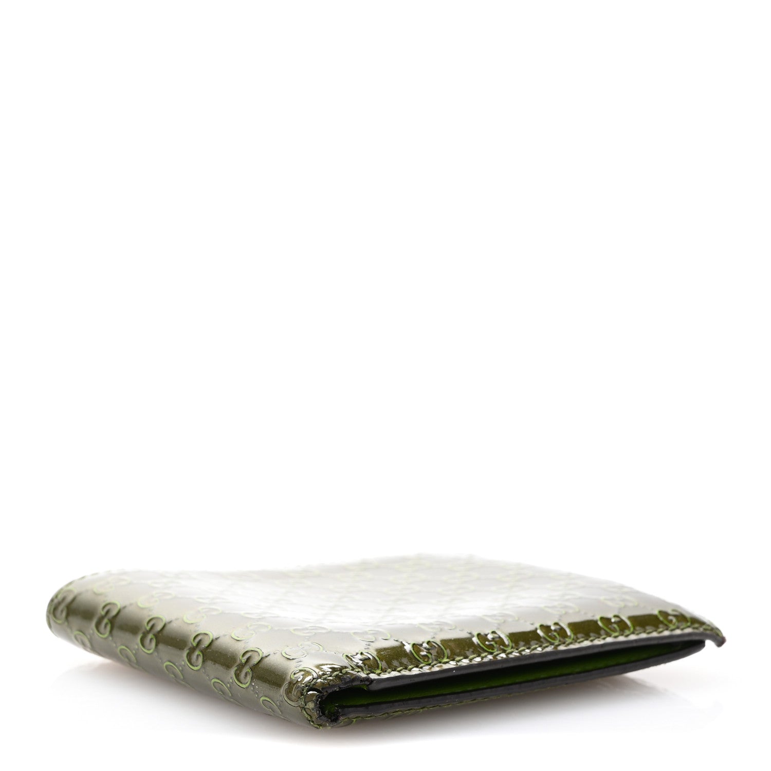 Gucci Patent Microguccissima Bi-Fold Wallet Green 4 of 15