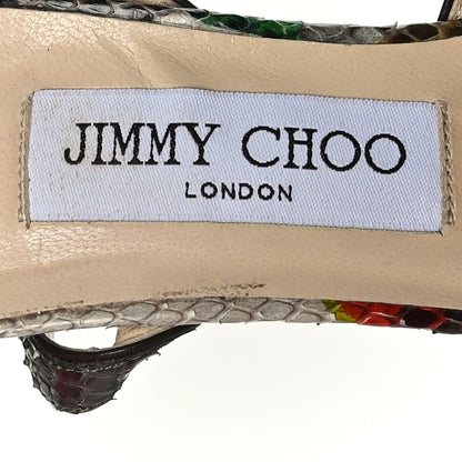 Jimmy Choo Python Floral Lola 130 Platform Sandals 36.5 Multicolor 6 of 8