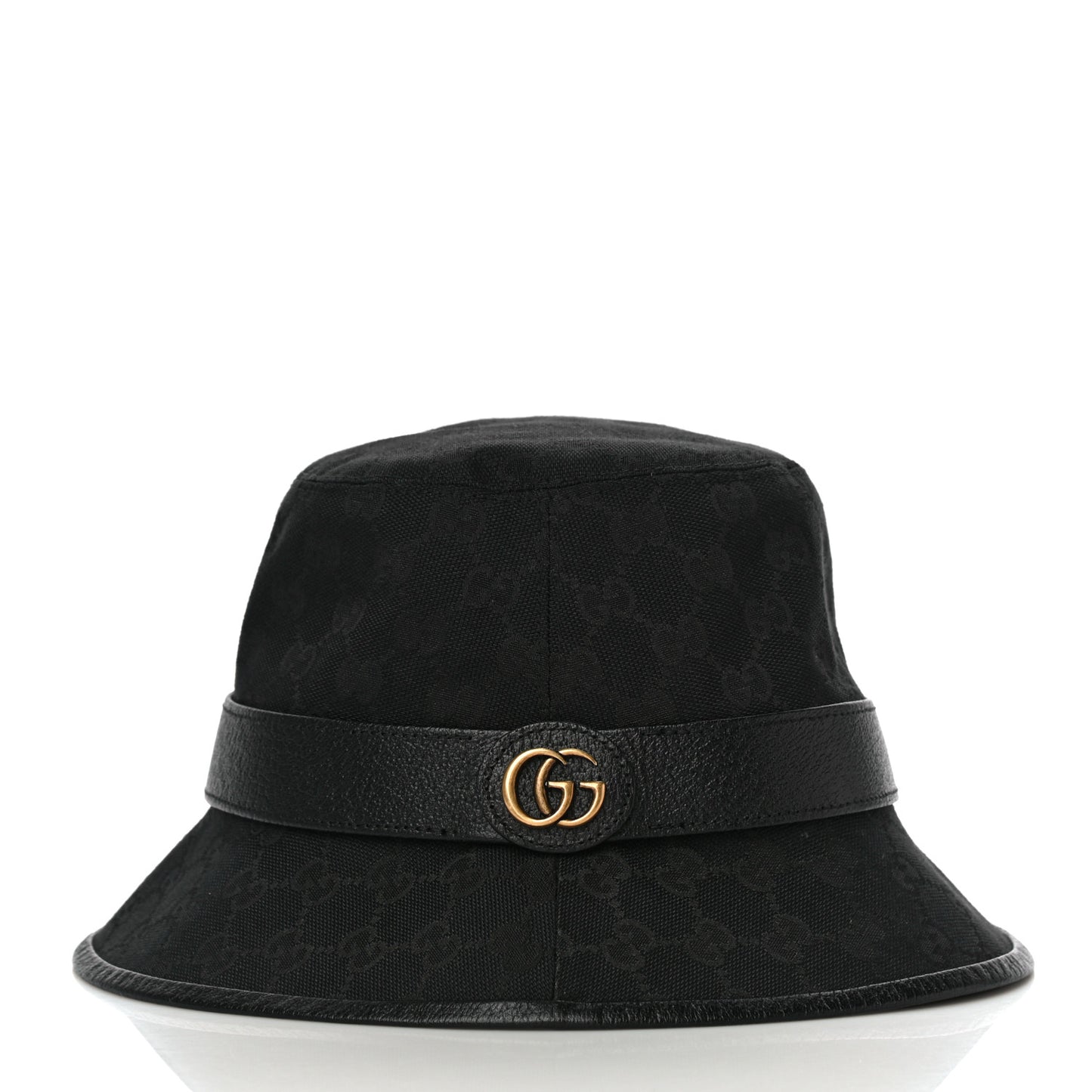 Monogram Textured Dollar Calfskin GG Jago Bucket Hat M Black
