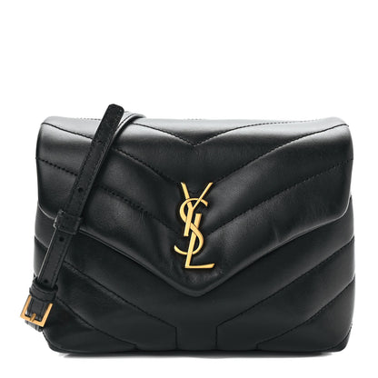 Saint Laurent Calfskin Y Quilted Monogram Toy Loulou Crossbody Bag Black 1 of 10