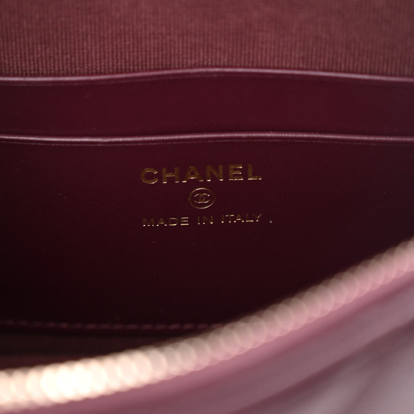 Caviar Quilted Classic Clutch With Chain Burgundy
