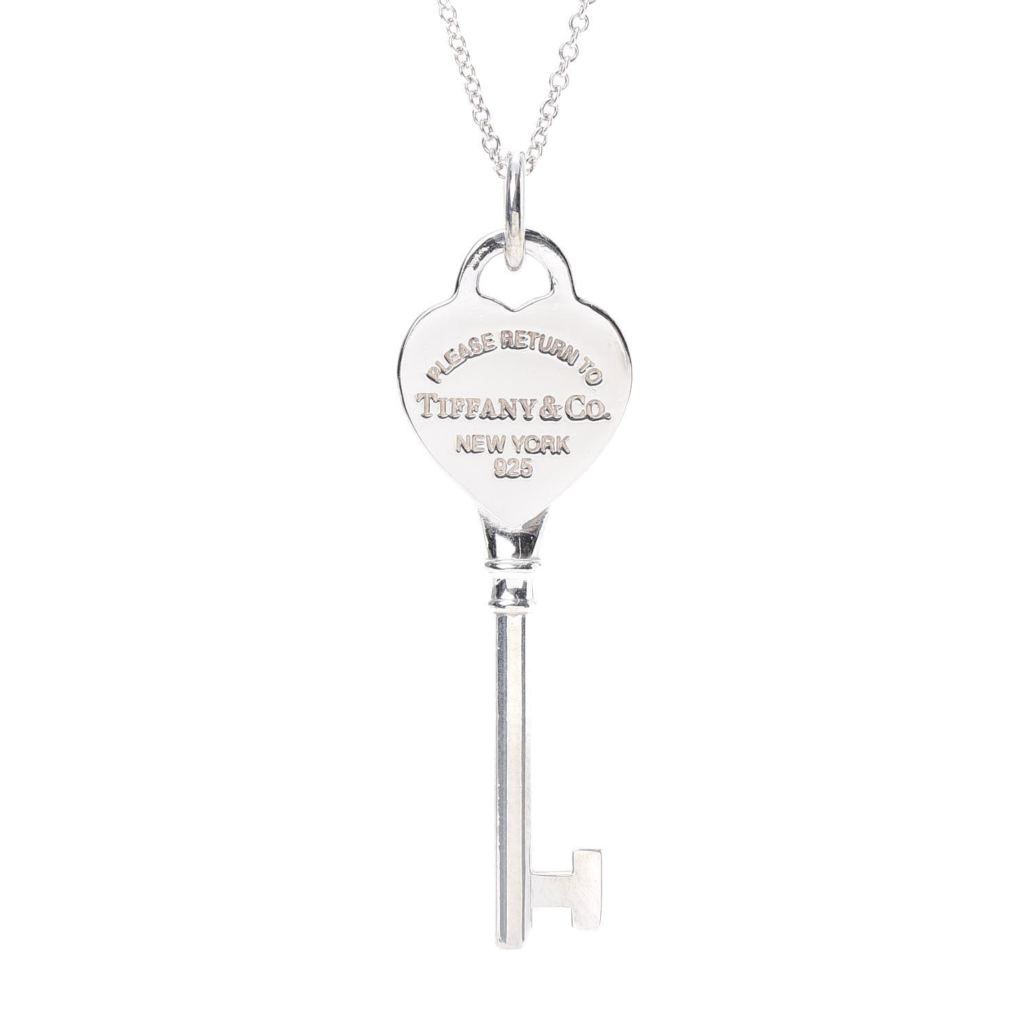 Tiffany Sterling Silver Return to Tiffany Heart Key Pendant Necklace 4 of 7