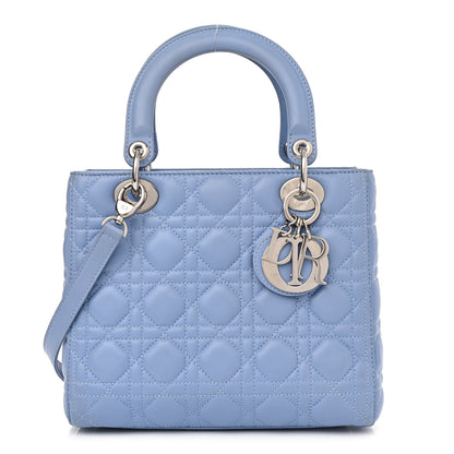 Christian Dior Lambskin Cannage Medium Lady Dior Light Blue 1 of 10