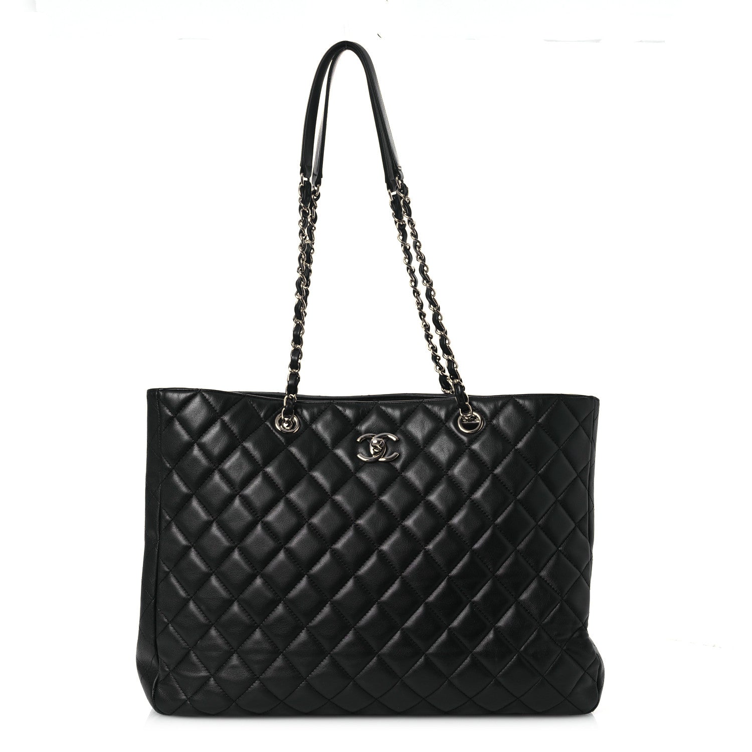 Chanel Calfskin Quilted Large CC Shopping Tote Black 1 of 16