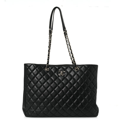 Chanel Calfskin Quilted Large CC Shopping Tote Black 1 of 16