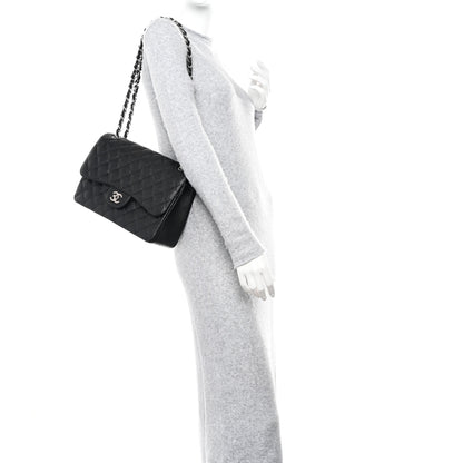 Chanel Caviar Quilted Jumbo Double Flap Black 2 of 12