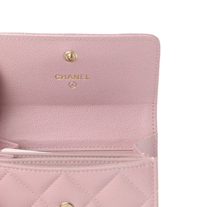 Chanel Caviar Quilted Studded CC Flap Card Holder Light Pink 9 of 10