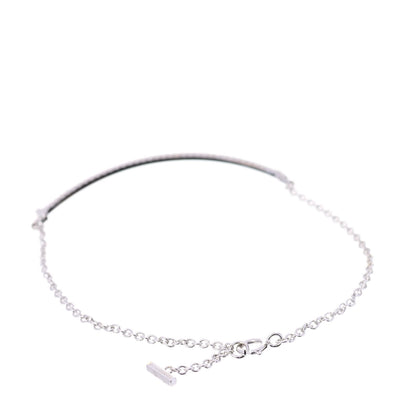 Tiffany 18K White Gold Diamond T Smile Bracelet 3 of 6
