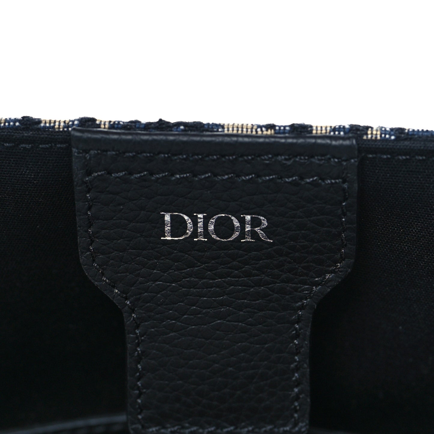 Oblique Saddle Tote Beige Black