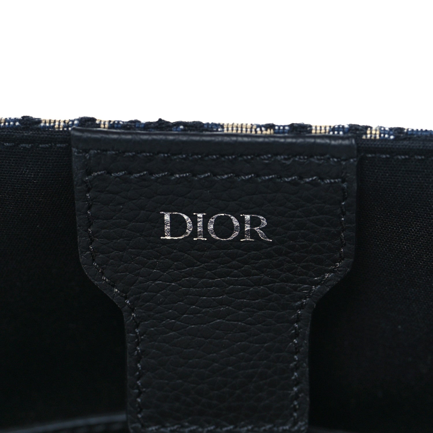 Christian Dior Oblique Saddle Tote Beige Black 5 of 9