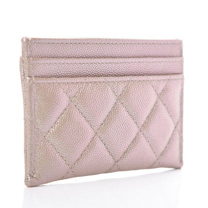 Chanel Iridescent Caviar Quilted Card Holder Beige 3 of 9