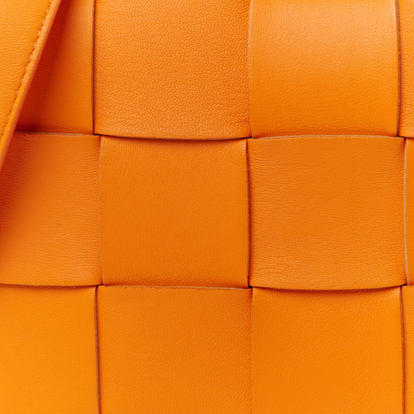 Lambskin Maxi Intrecciato Cassette Crossbody Bag Tangerine