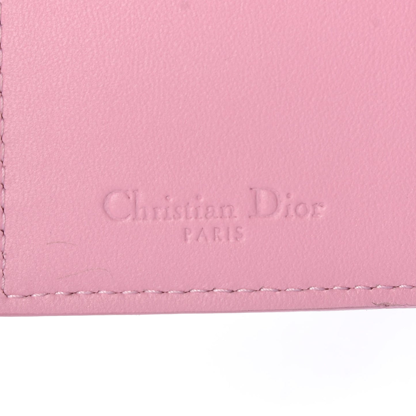 Lambskin Cannage Bi-Color Small Lady Dior Flap Card Holder Black Pink