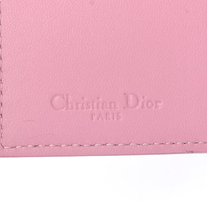 Christian Dior Lambskin Cannage Bi-Color Small Lady Dior Flap Card Holder Black Pink 6 of 8
