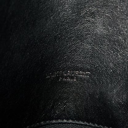 Saint Laurent Lambskin Quilted Monogram Monochrome Medium Loulou Puffer Chain Satchel Black 6 of 11